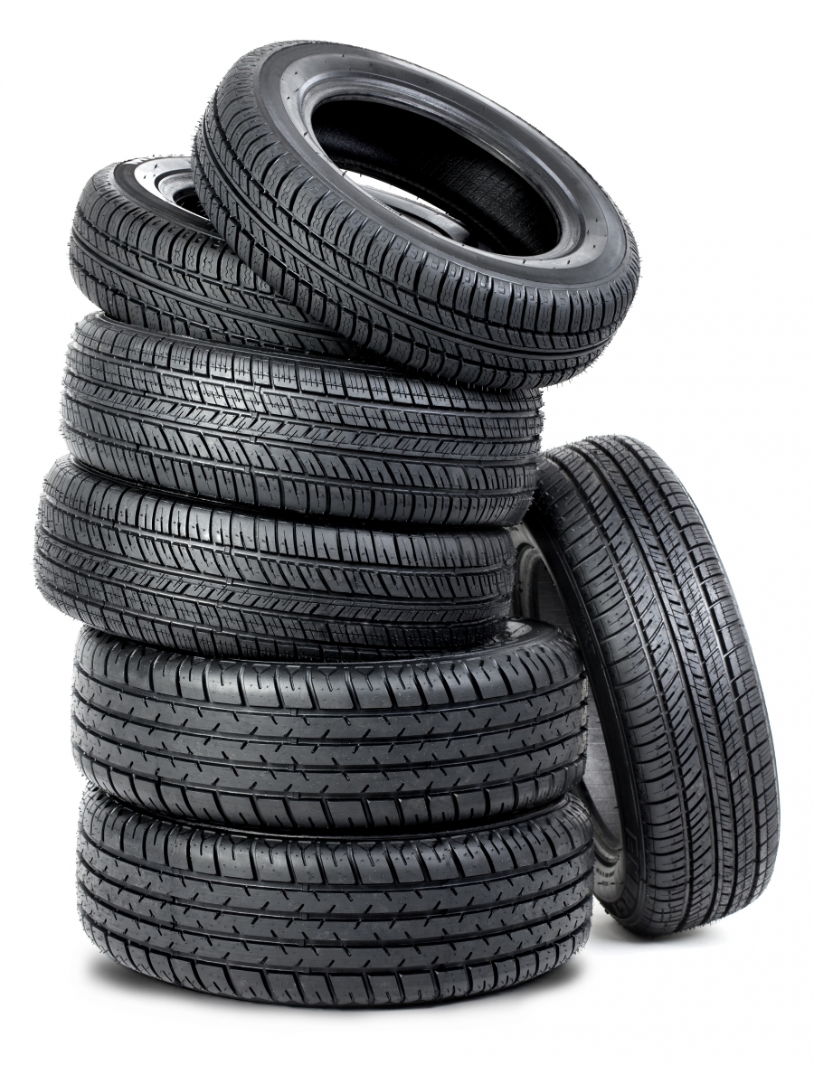 Image of spare tires stacked up