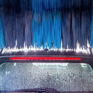 close up of car in car wash