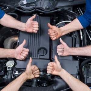 mechanics giving thumbs up